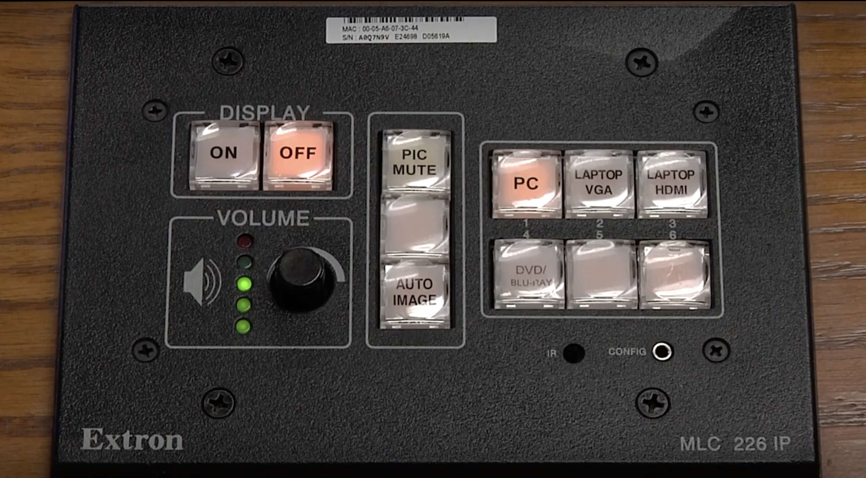 Podium Controls: Standard Classrooms