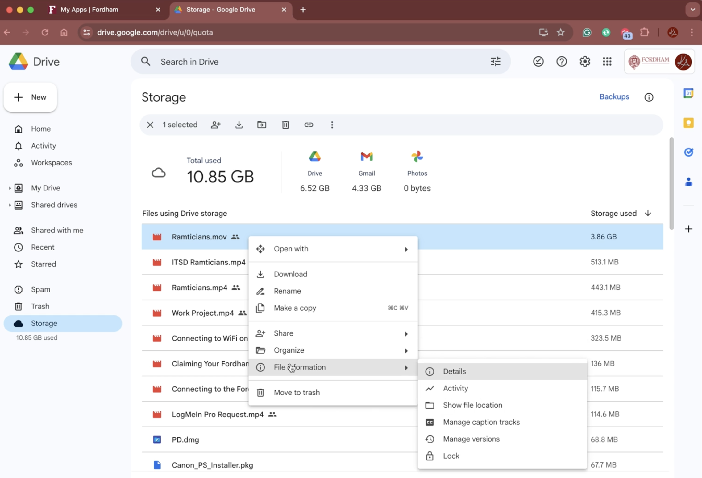 View Google Drive Storage